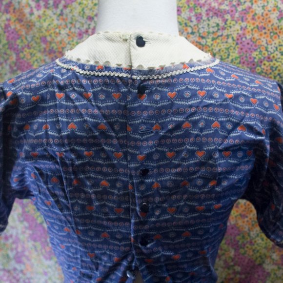 Cute Vintage 1950s womens day dress with heart pattern - Picture 3 of 7